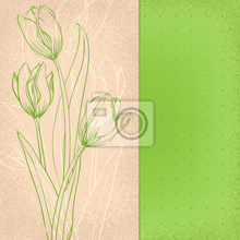 Фотообои с рисованными тюльпанами