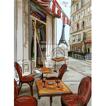 Фотообои с улицей в Париже - иллюстрация
