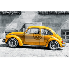 Фотообои на стену с желтым ретро авто