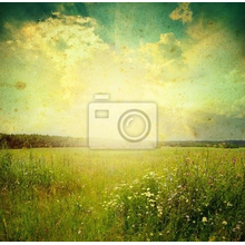 Фотообои с ретро-пейзаж - Закат в поле