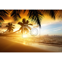 Фотообои с закатом на пляже