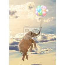 Фотообои с слоном на воздушных шарах