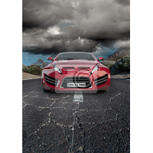 Фотообои "Красный автомобиль на дороге"