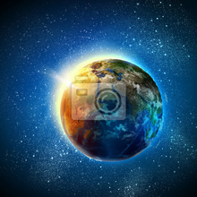 Фотообои на стену с планетой Земля (вид из космоса)
