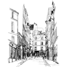 Арт-обои - Рисованная улочка Парижа