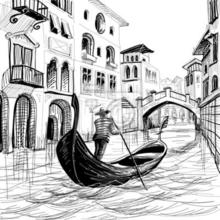 Арт-обои - Гондола в Венеции