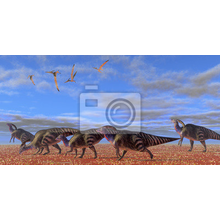 Фотообои - Динозавры в пустыне