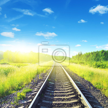 Фотообои - Железная дорога в солнечный день