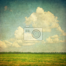 Фотообои - Винтажный пейзаж с полем