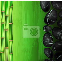 Фотообои - Камни-спа и зеленый бамбук