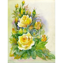 Арт-обои - Желтые розы акварелью