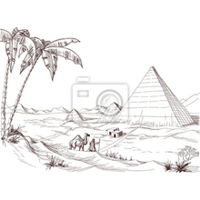 Арт-обои - Рисунок с пирамидами