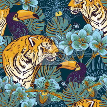 Арт-обои - Цветы и тигры