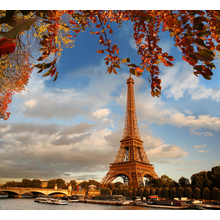 Фотообои на стену с городом - осенний пейзаж в Париже