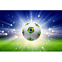 Фотообои - Футбольный мяч с флагом