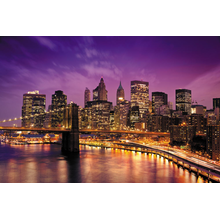 Фотообои с Бруклинским мостом в ночное время