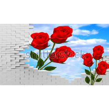 Фотообои 3D - Большие красные розы