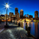Фотообои с набережной ночного Бостона
