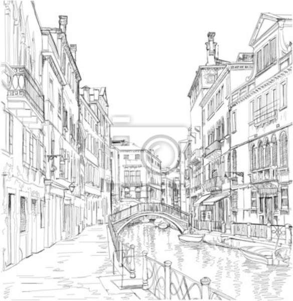 Фотообои с рисованной Венецией