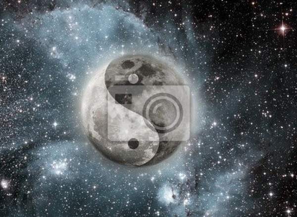 Фотообои - Луна со знаком инь-ян