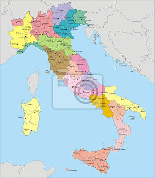 Фотообои - Современная карта Италии