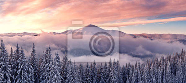 Фотообои - Зимний горный пейзаж