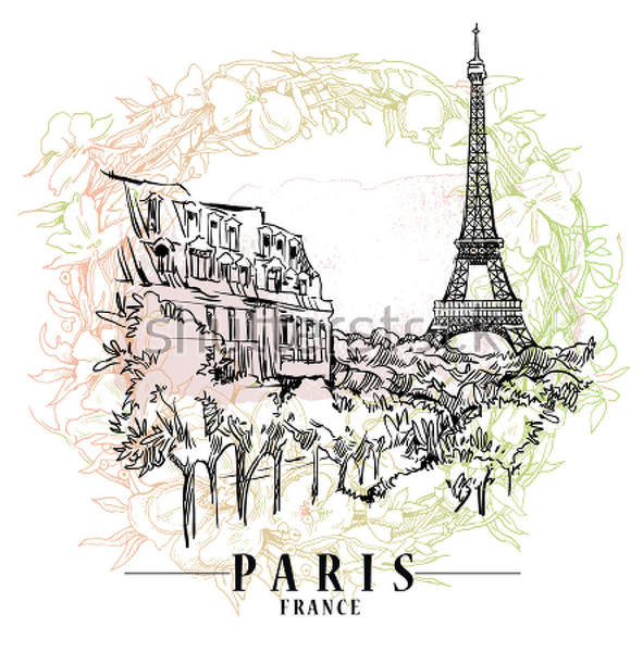 Фотообои "Париж" (рисунок)