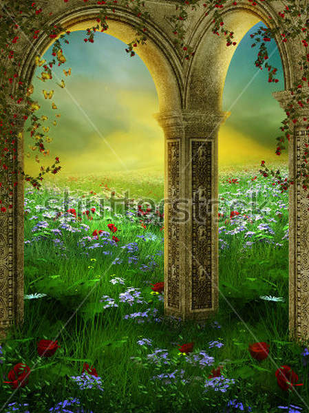 Фотообои "Сказочный пейзаж с аркой"