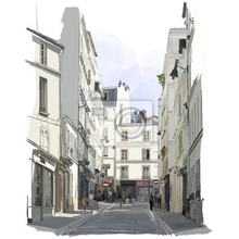 Фотообои - Улочка в Париже на Монмартре