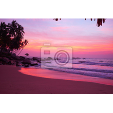 Фотообои - Розовый тропический закат