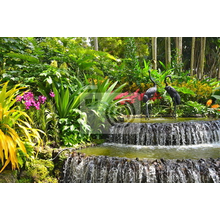 Фотообои с водопадом в саду