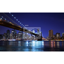 Фотообои на стену с ночным бруклинским мостом