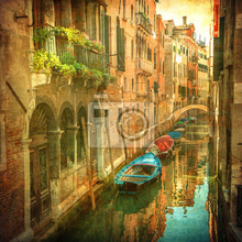 Фотообои с венецианским каналом в ретро стиле