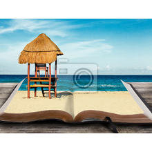 Арт обои - Пляж в книге