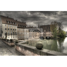Фотообои с мостом в старом городе Нюрнберге