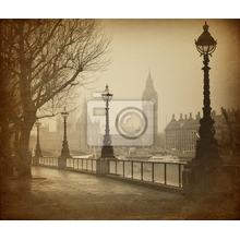 Фотообои с Лондоном в тумане (городской пейзаж)