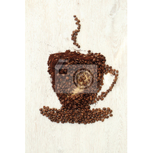 Фотообои с чашкой из кофейных зерен