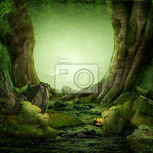Фотообои в стиле фентези - сказочный зеленый лес