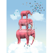 Фотообои с розовыми слонами (креативный сюжет)