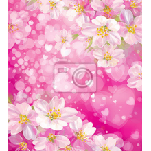 Фотообои с белыми цветами на розовом фоне