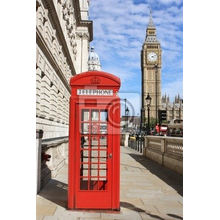 Фотообои с красной телефонной будкой (город Лондон)