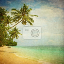 Фотообои в ретро стиле с тропическим пляжем