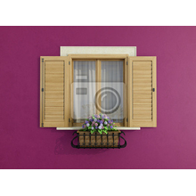Фотообои "Фиолетовая стена с окном"