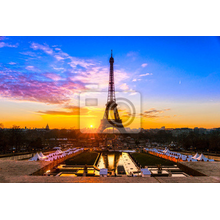 Фотообои с Эйфелевой башней на рассвете