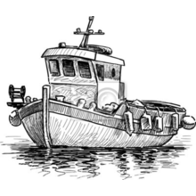 Арт-обои - Рисованная греческая лодка