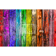 Фотообои - Разноцветный забор
