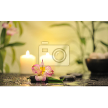 Фотообои -  Композиция свечи и орхидея