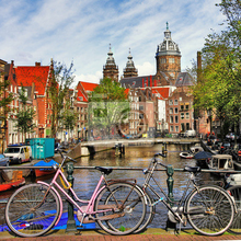 Фотообои на стену с велосипедами в Амстердаме