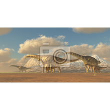 Фотообои - Аргентинозавры на фоне облаков