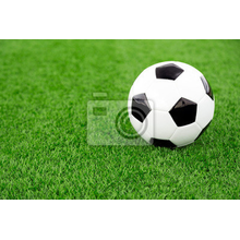 Фотообои с футбольным мячом на зеленом поле